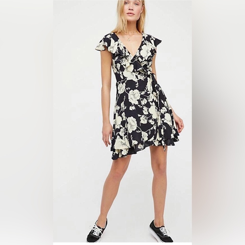 Free People French Quarter Wrap Mini Dress